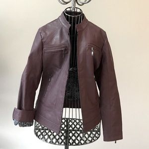 MONTANACO Mandarin Leather Jacket